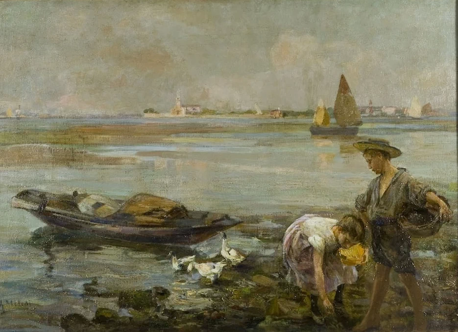 Marina con pescatori e barche - Istituto Ortopedico Gaetano Pini, Milano